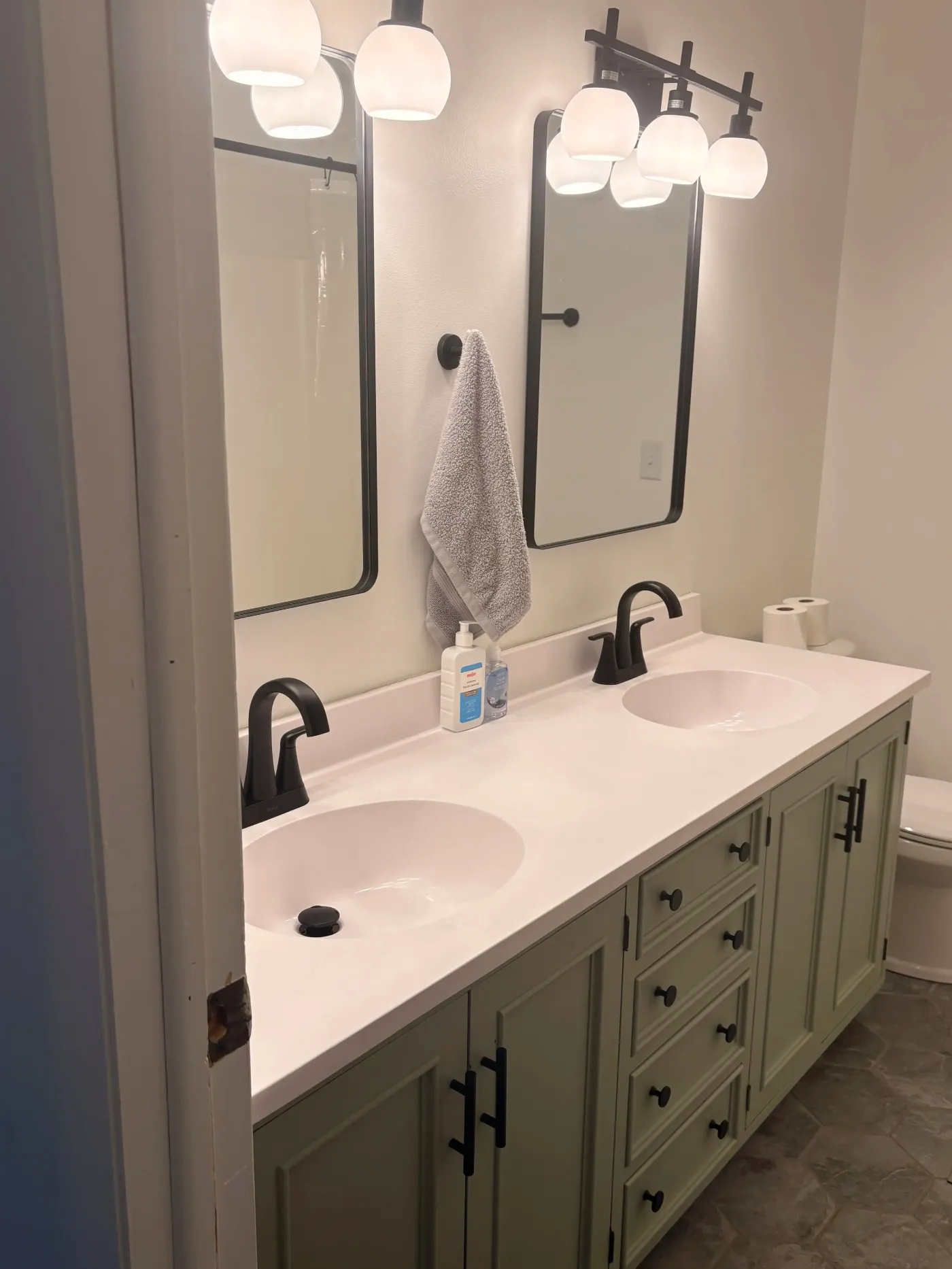Bathroom with double vanity at Casa Bella